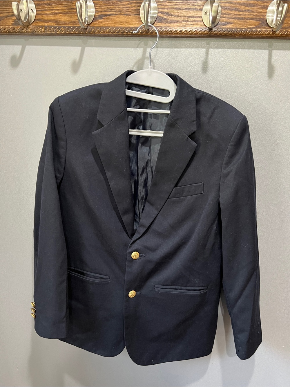 Classic Boy's Navy Blue Blazer with Gold Buttons